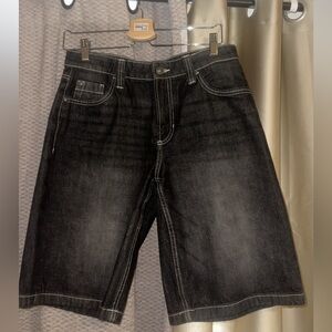 Bershka Black Relaxed Denim Jorts